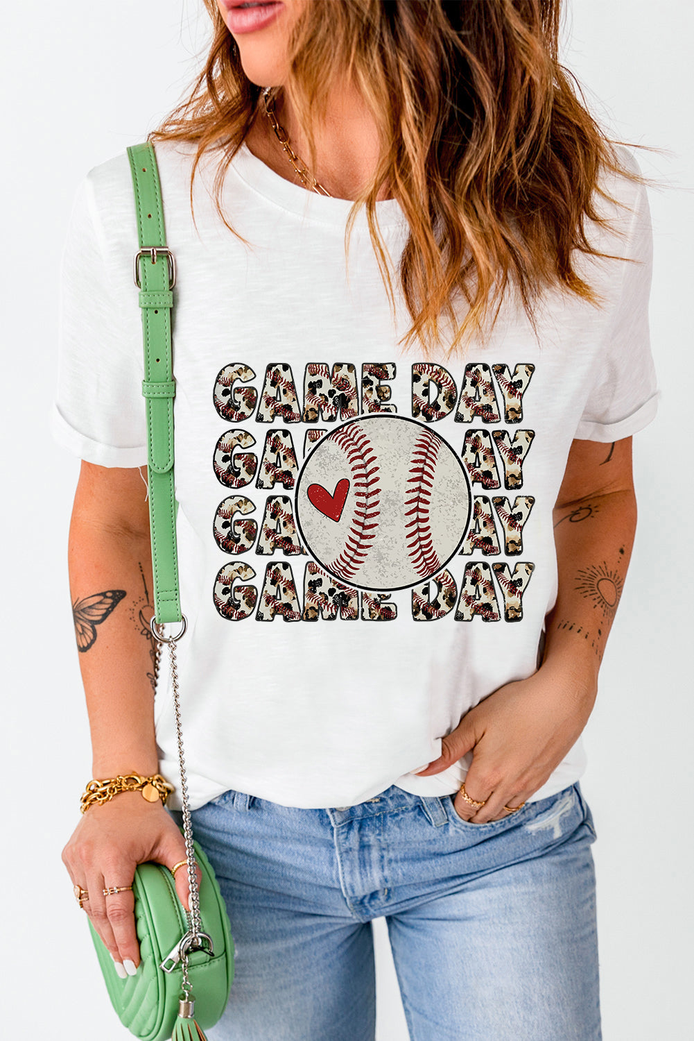 GAME DAY Round Neck Short Sleeve T-Shirt - Charming Charlie