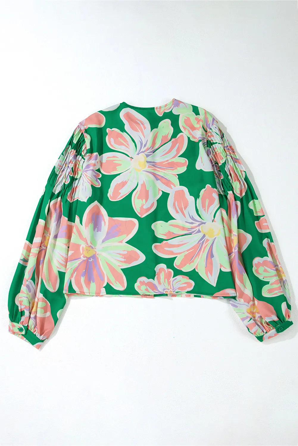 Floral Pleated Puff Sleeve Shirt - Charming Charlie