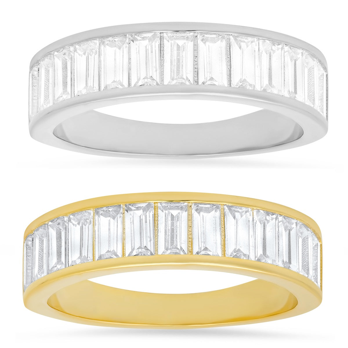 Sterling Silver Baguette-cut CZ Band Ring - Charming Charlie