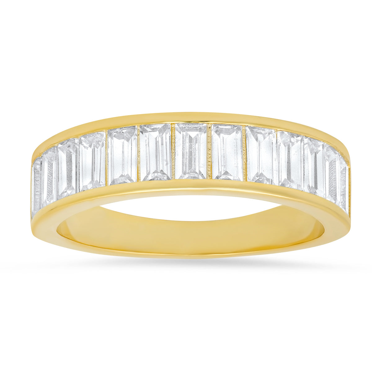 Sterling Silver Baguette-cut CZ Band Ring - Charming Charlie