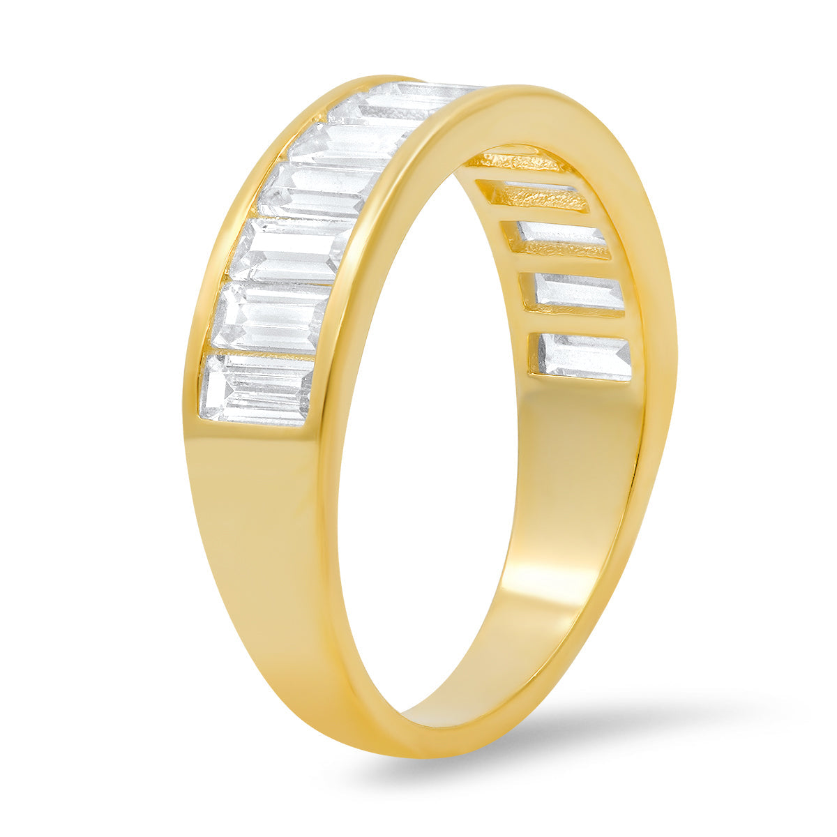 Sterling Silver Baguette-cut CZ Band Ring - Charming Charlie