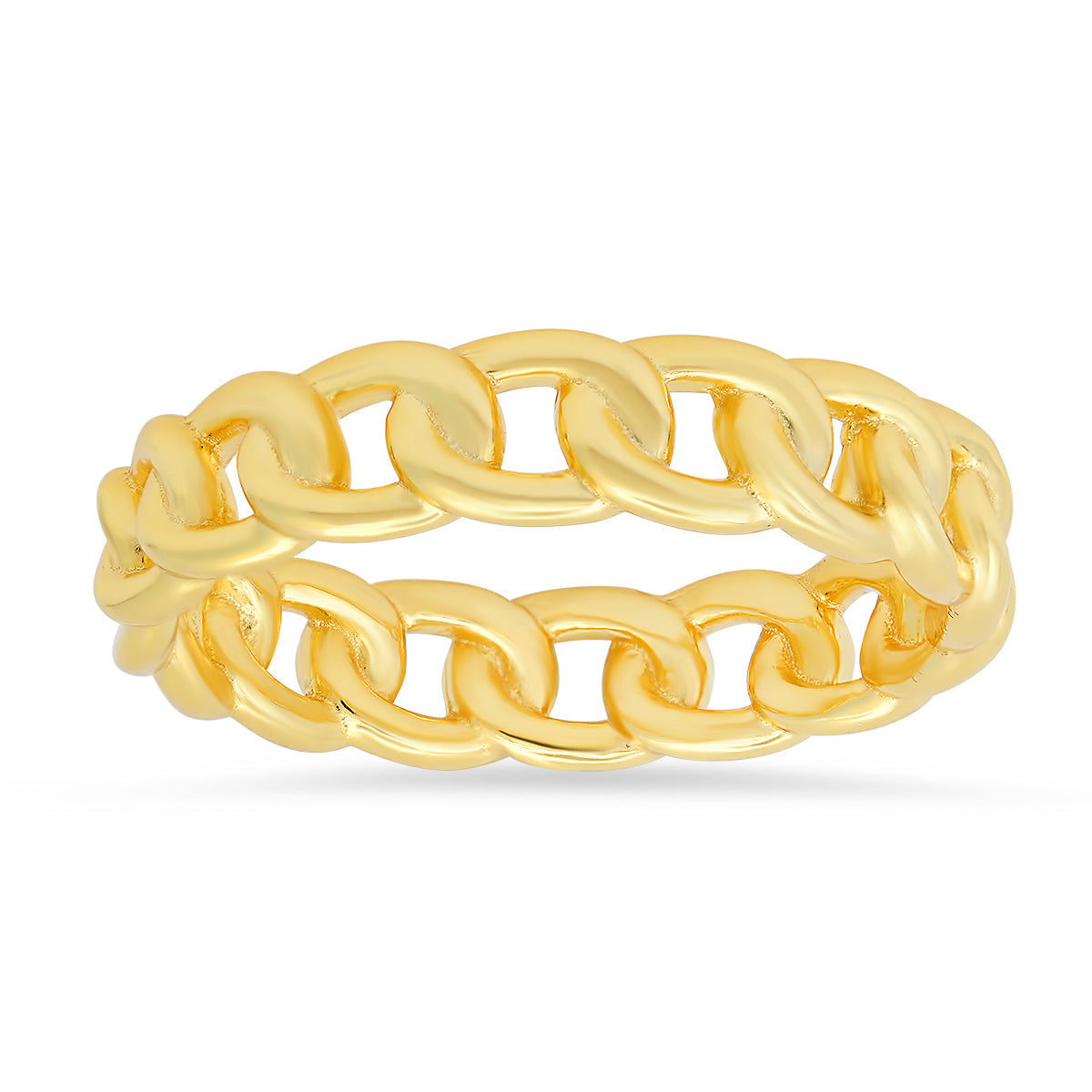 Gold Over Silver Curb Chain Eternity Band Ring - Charming Charlie