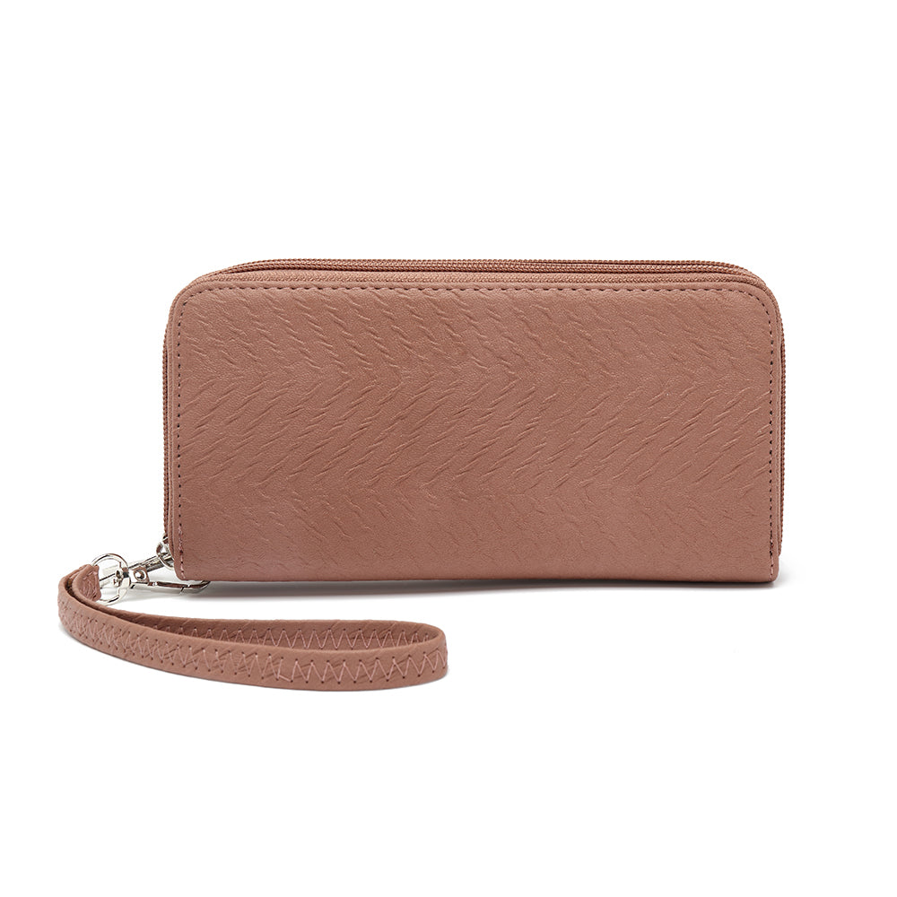 Double Zip Around Wallet with Wristlet Strap - Charming Charlie