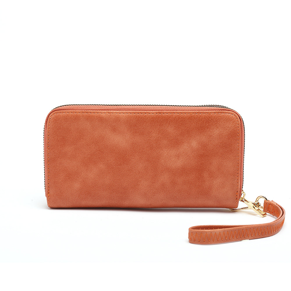 Double Zip Around Wallet with Wristlet Strap - Charming Charlie