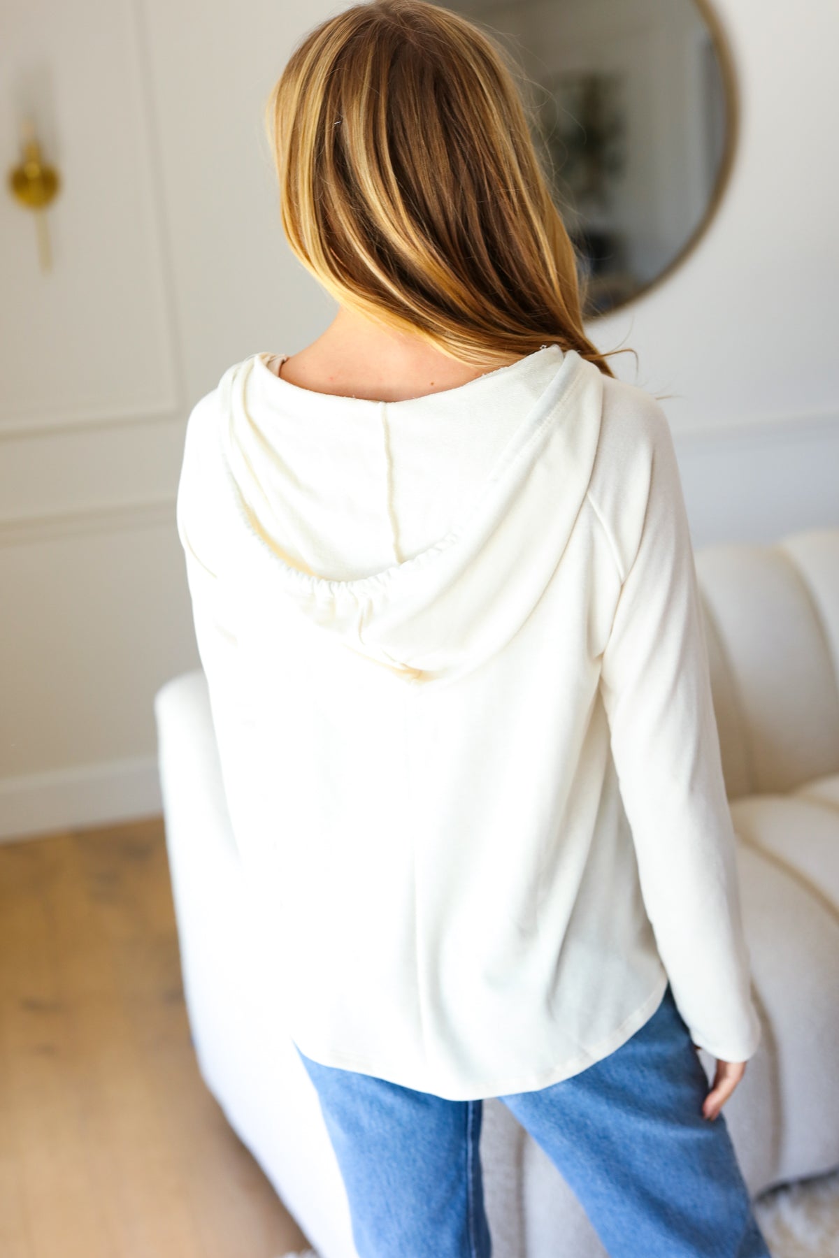 Feeling It Kelly Green Clover Cut Out Terry Hoodie - Charming Charlie
