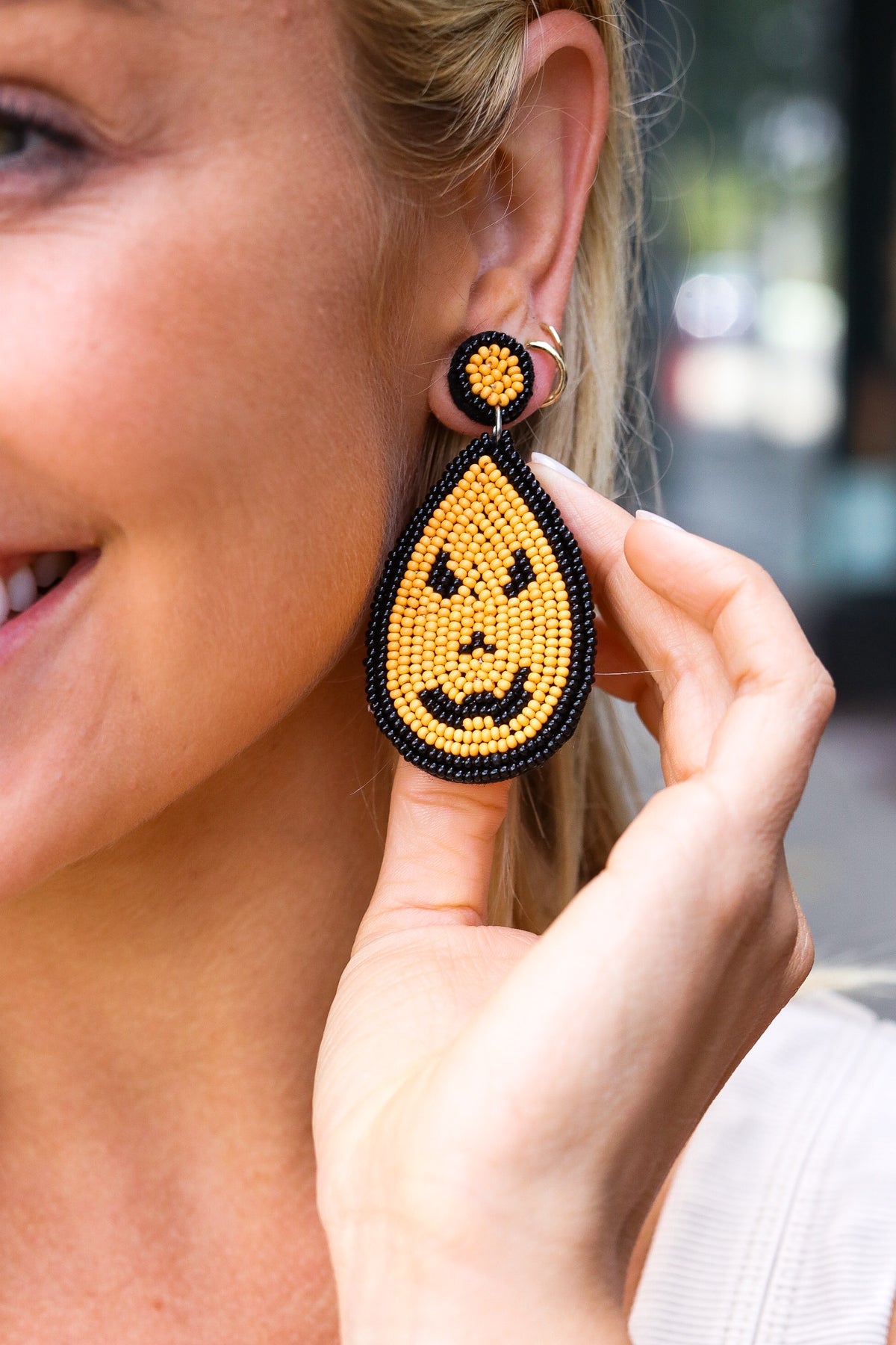 Orange & Black Jack-O-Lantern Teardrop Earrings - Charming Charlie