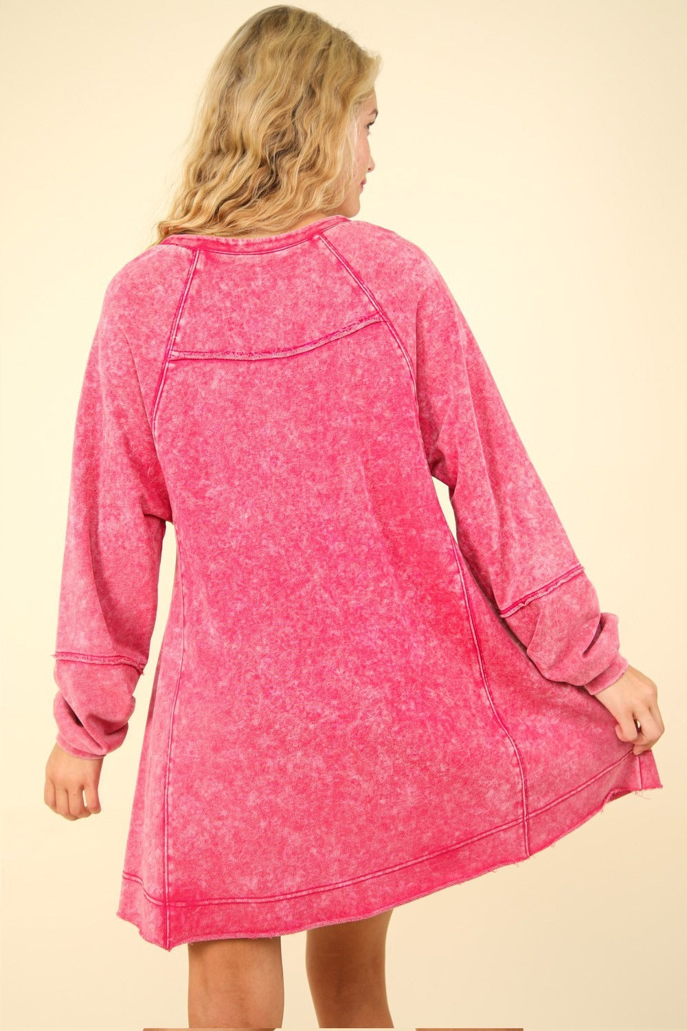 VERY J Mineral Washed Oversized A-Line Mini Dress - Charming Charlie