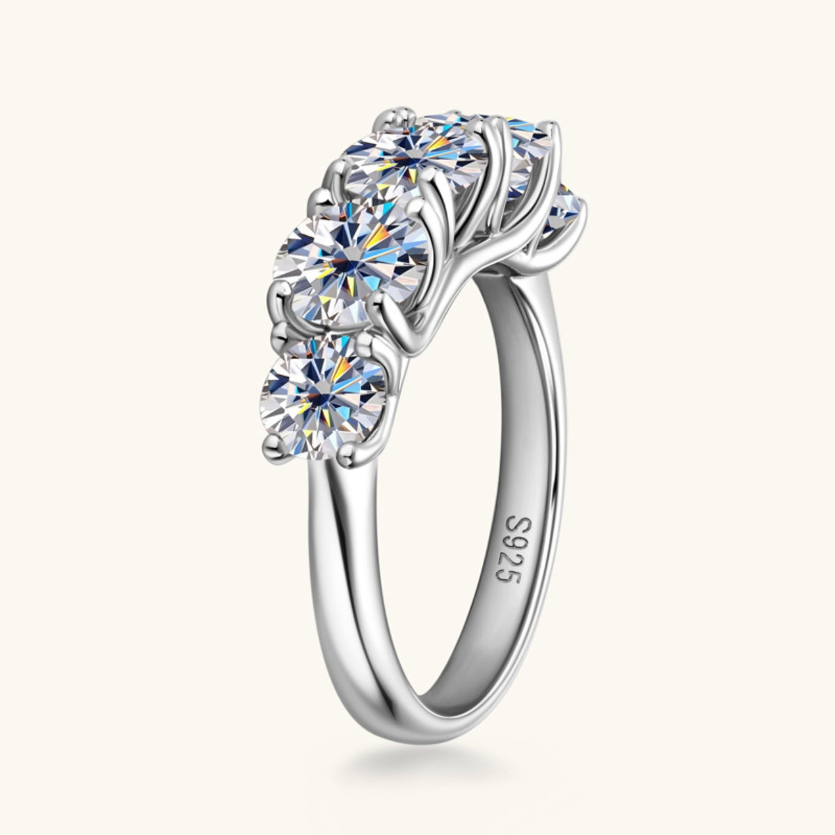 3.6 Carat Moissanite 925 Sterling Silver Ring - Charming Charlie