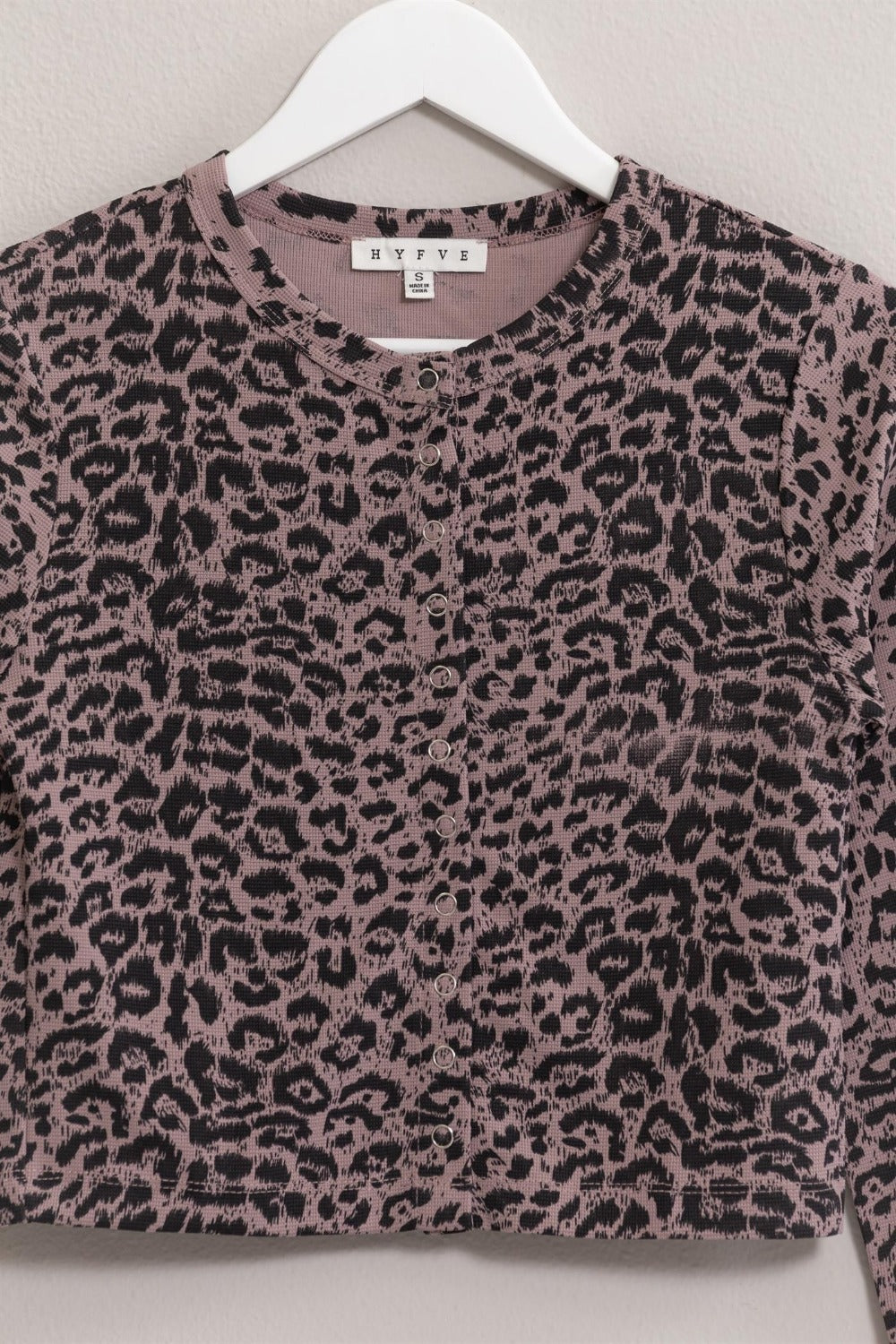 HYFVE Animal Print Snap Down Crop Cardigan - Charming Charlie