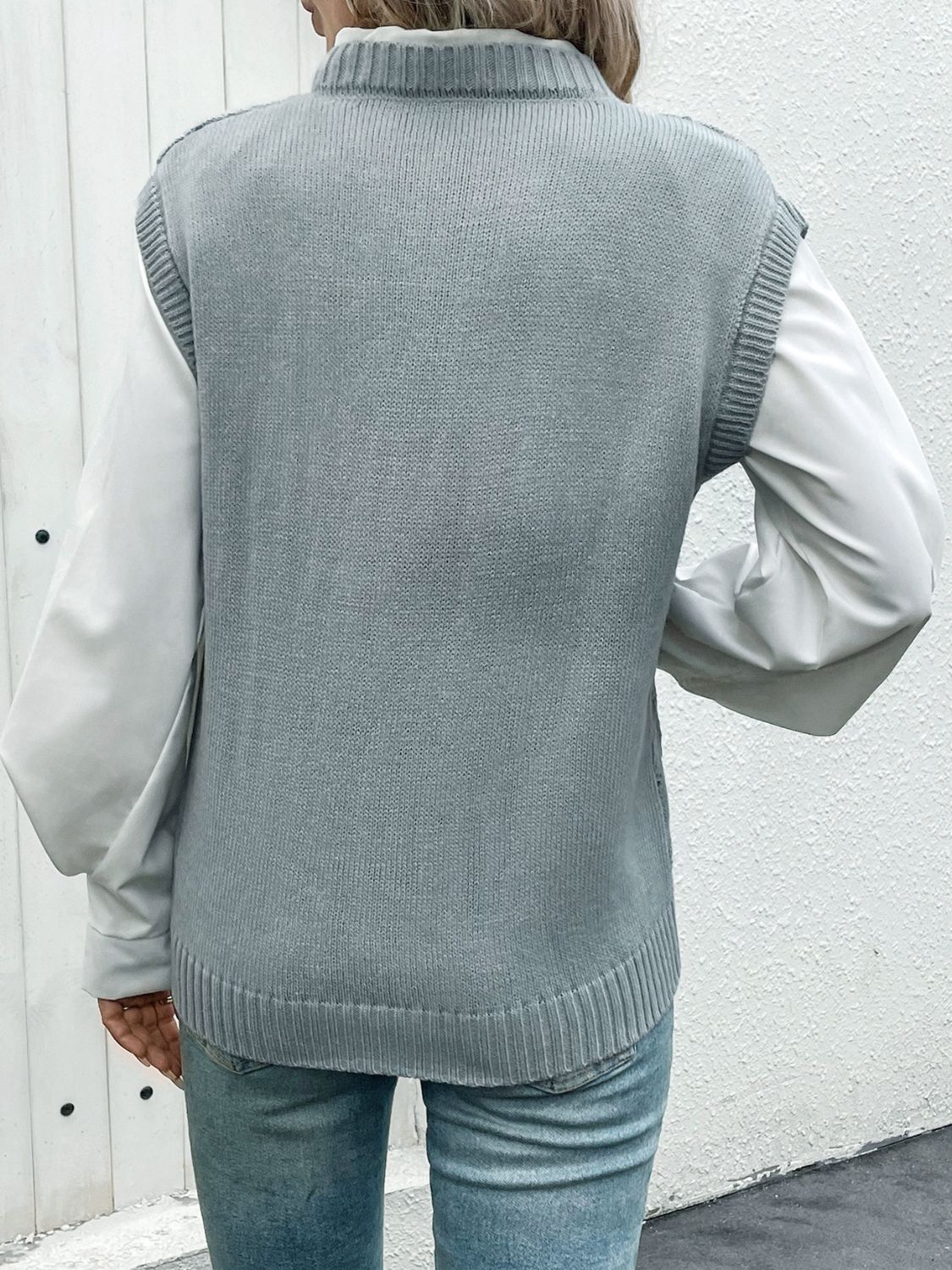 Openwork V-Neck Sweater Vest - Charming Charlie