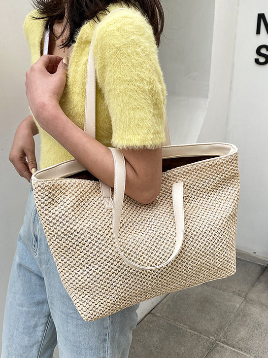 Solid Color Woven Tote Bag - Charming Charlie