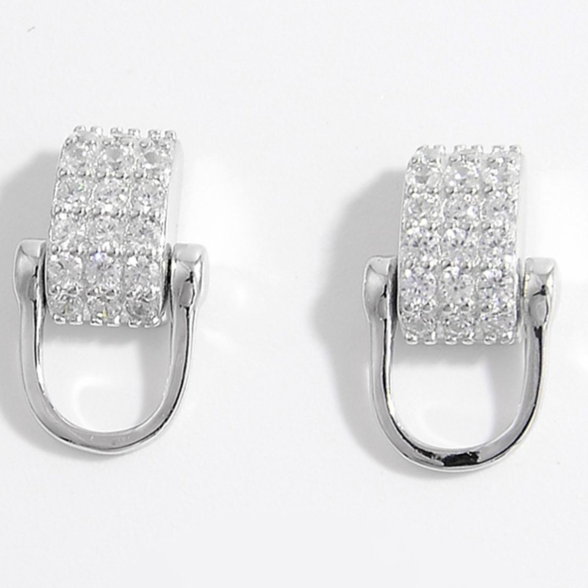 925 Sterling Silver Inlaid Zircon Earrings - Charming Charlie