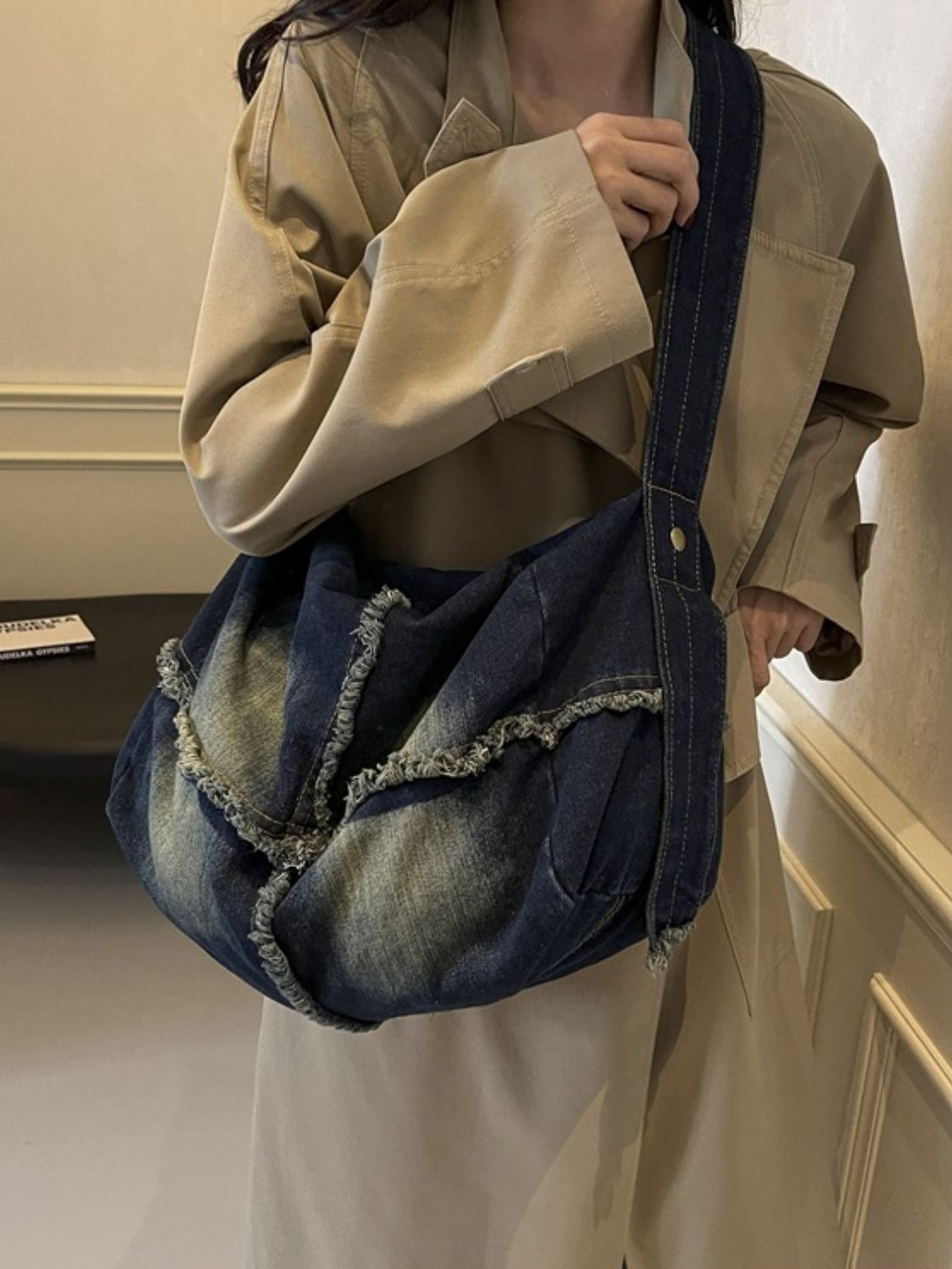 Raw Hem Gradient Crossbody Bag - Charming Charlie