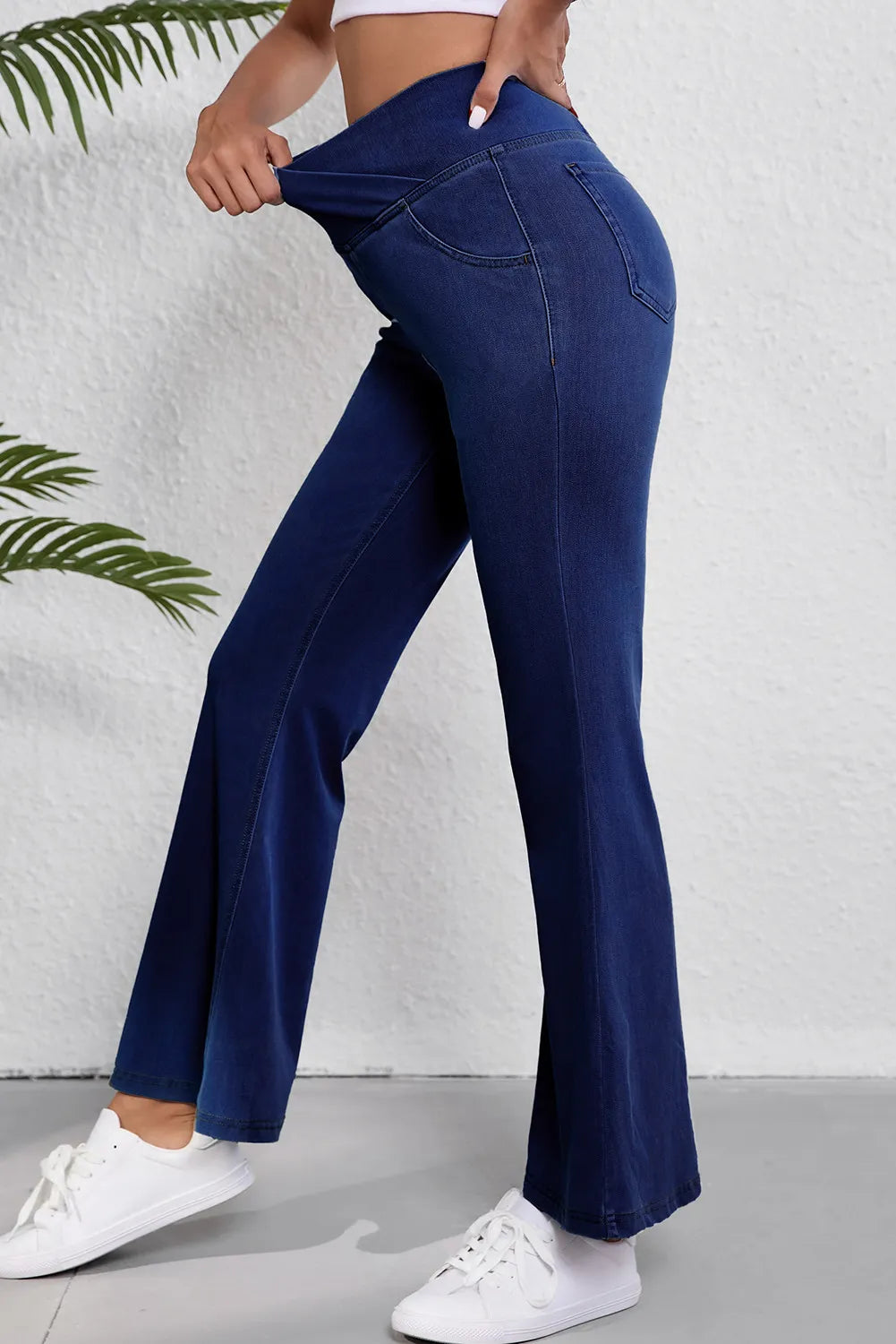 Asymmetric Waist Flare Jeans - Charming Charlie