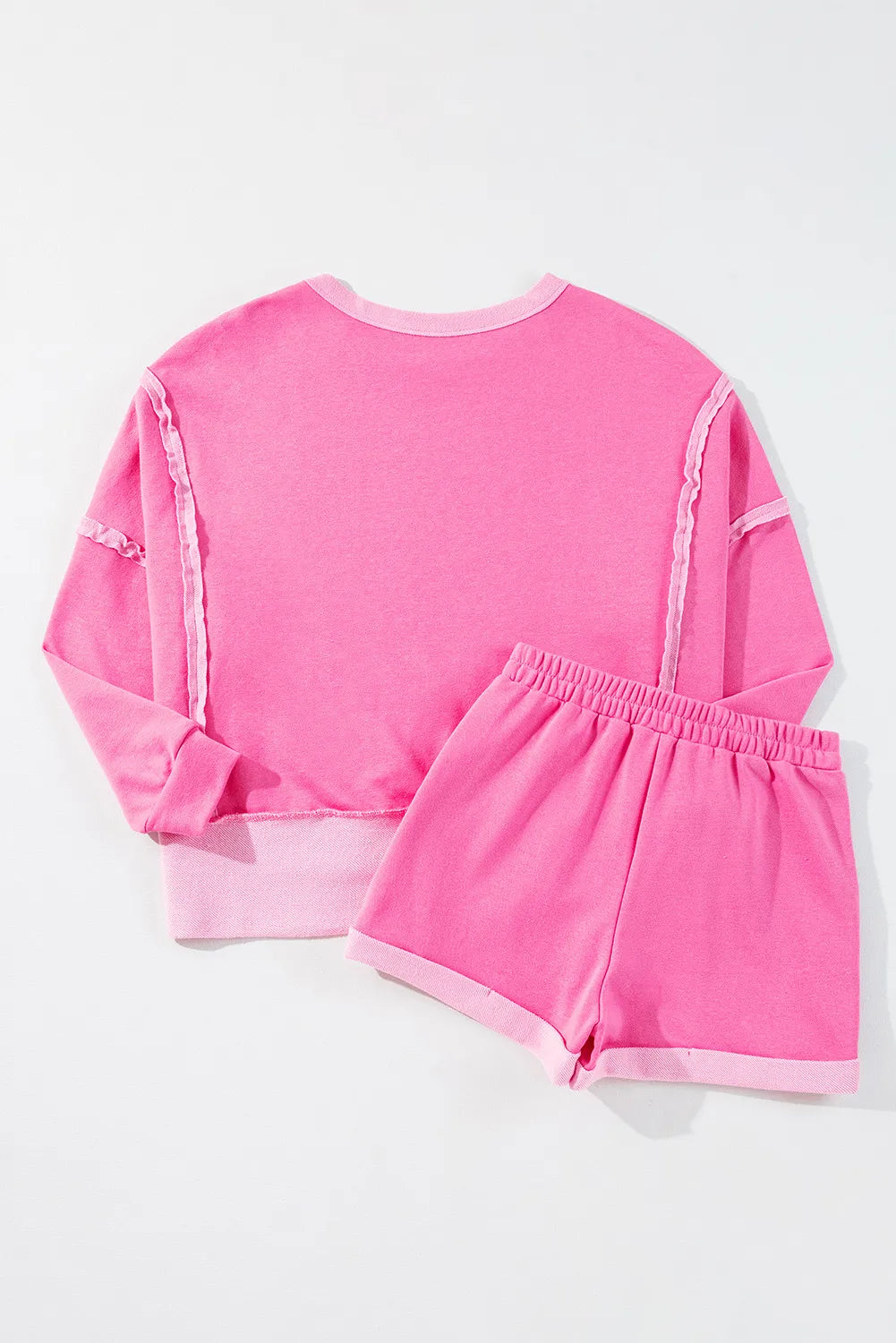 High-Low Round Neck Top and Shorts Set - Charming Charlie