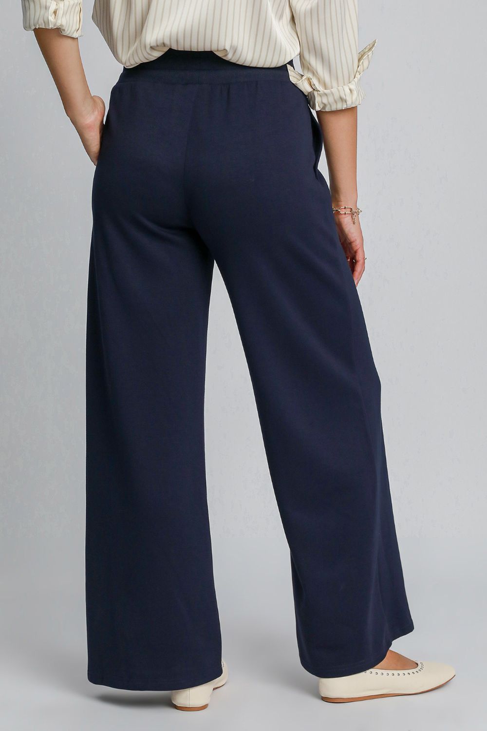 Umgee Drawstring Wide Leg Pants with Pockets - Charming Charlie