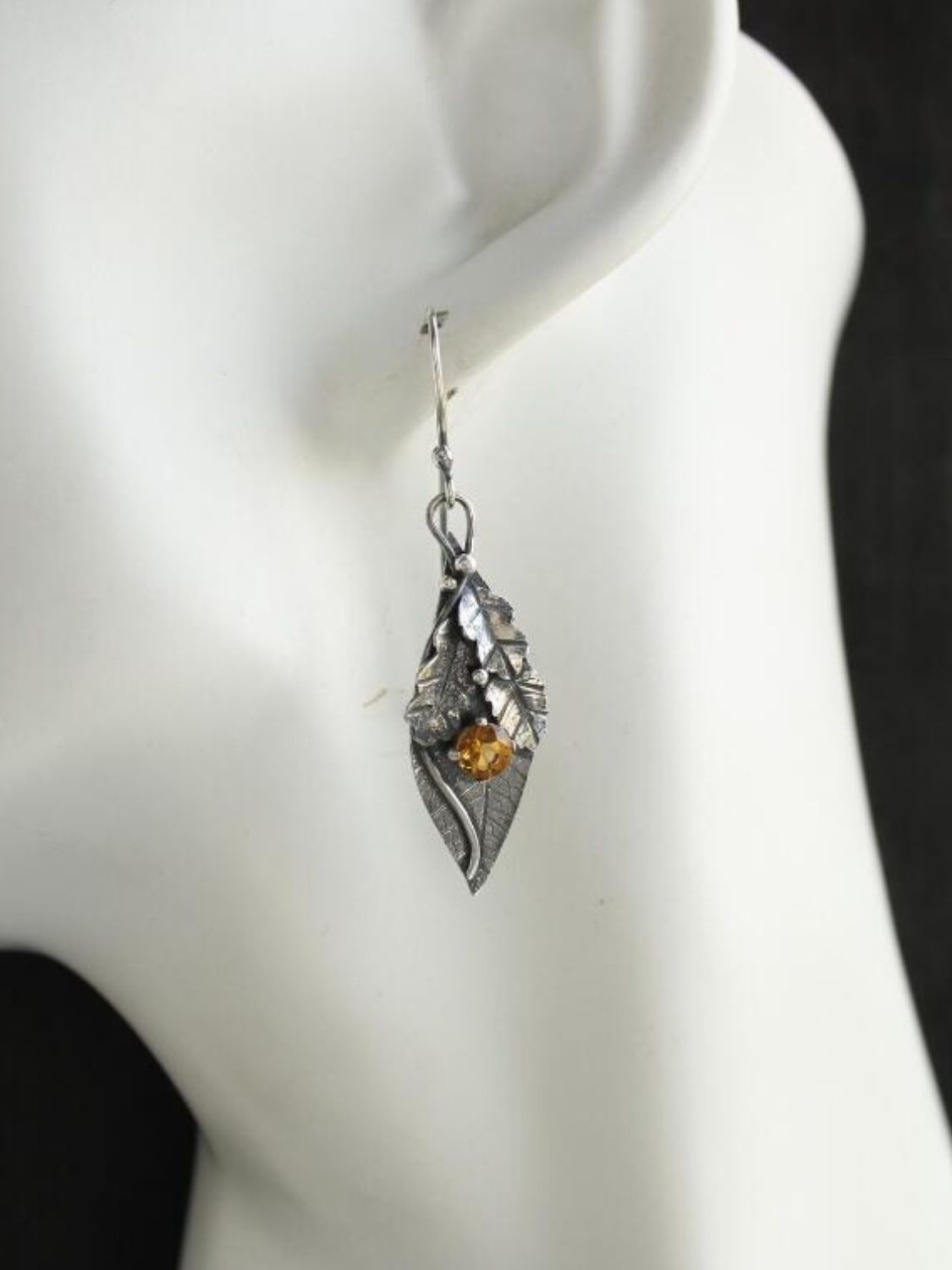 Alloy Rhinestone Leaf Shape Earrings - Charming Charlie