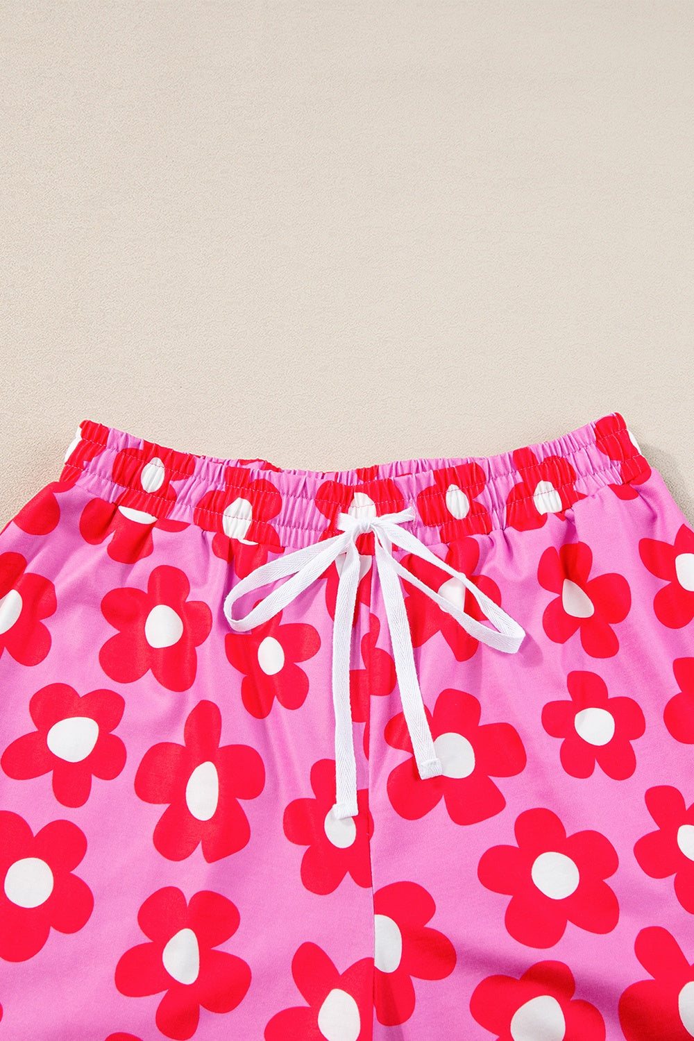 Pocketed Flower Half Sleeve Top and Shorts Lounge Set - Charming Charlie