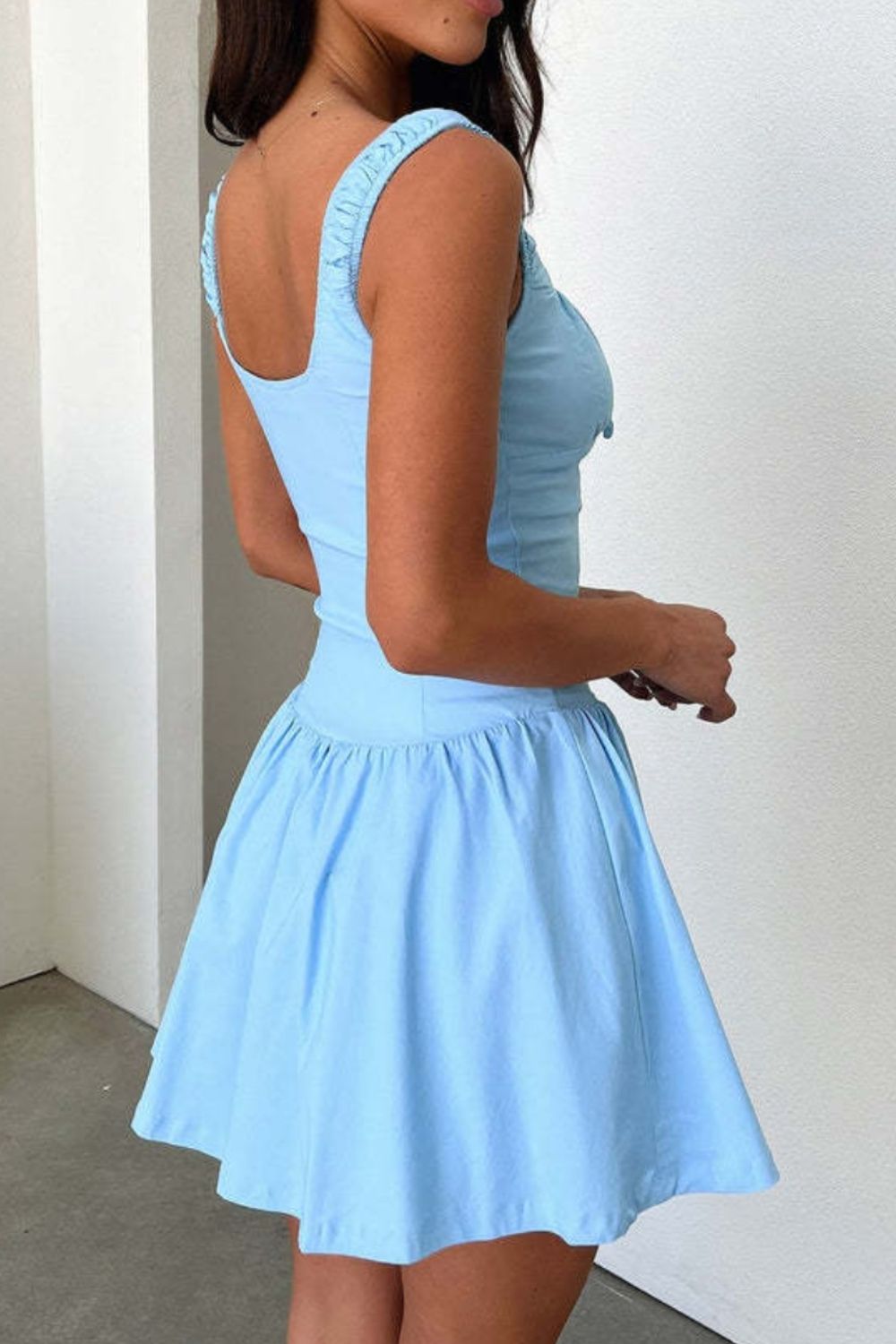 Decorative Button Square Neck Cami Dress - Charming Charlie