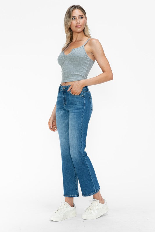 bytos Full Size Cat's Whiskers Mid Rise Ankle Jeans - Charming Charlie
