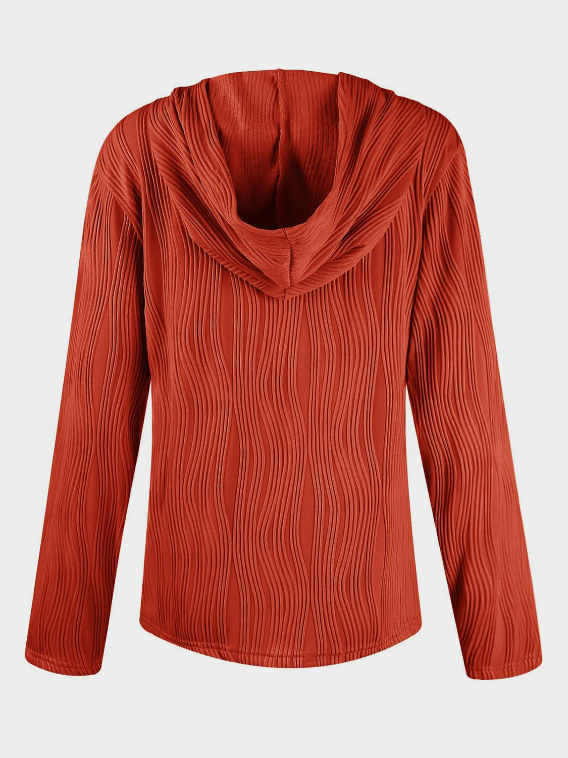 Textured Long Sleeve Hoodie - Charming Charlie
