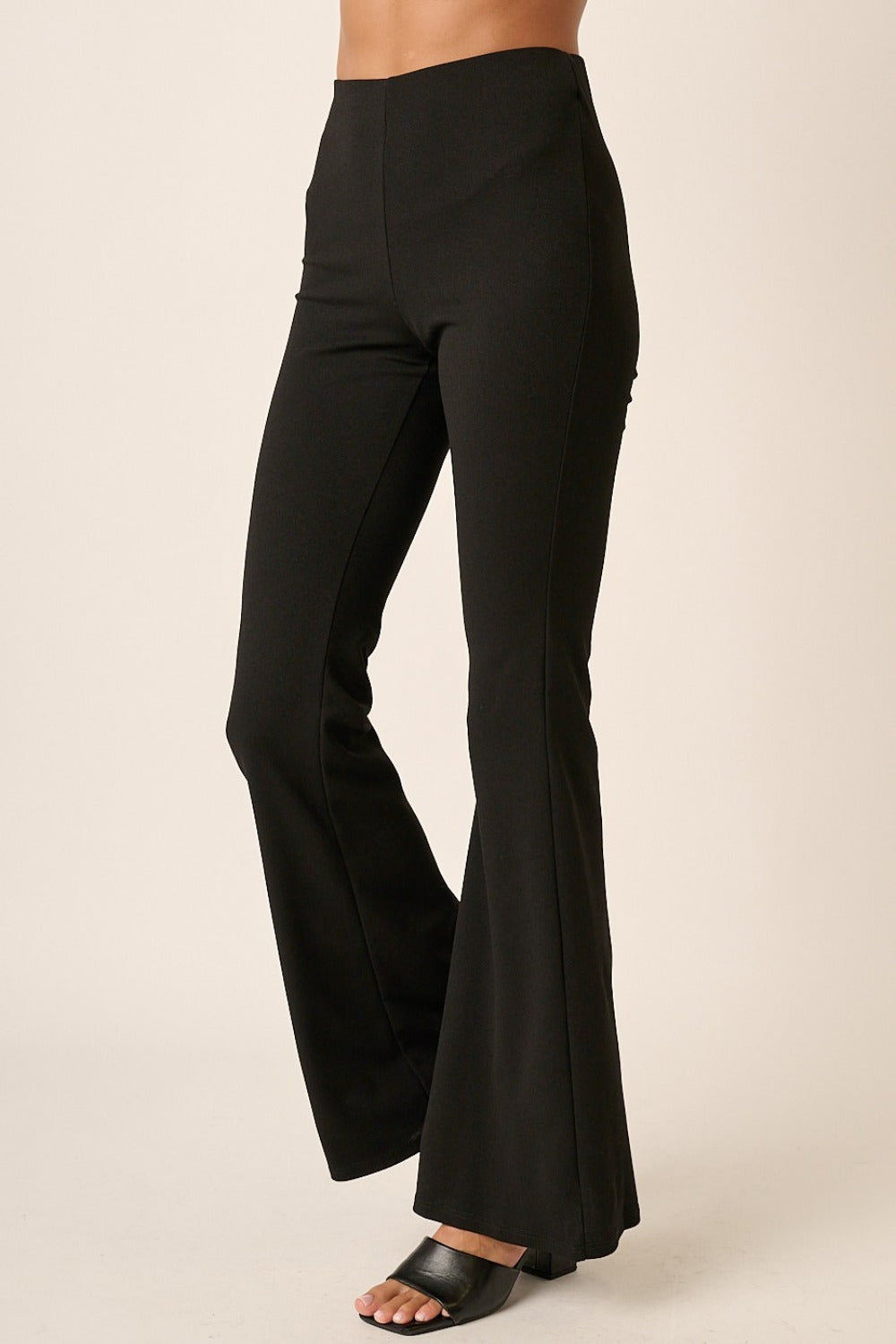 Mittoshop Crepe Knit Elastic Waist Flare Leg Pants - Charming Charlie