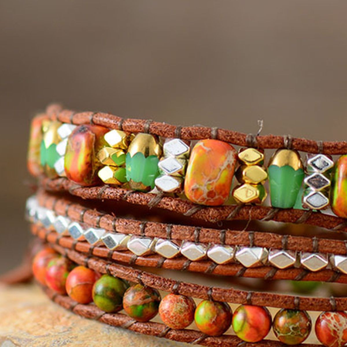 Natural Stone Woven Bracelet - Charming Charlie