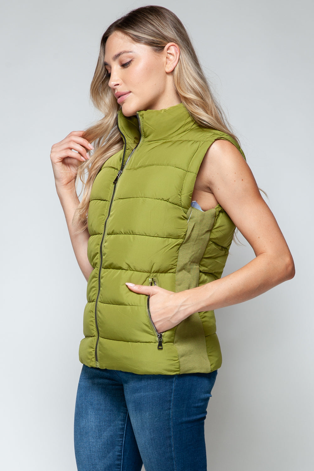 Snobbish Zip Up Turtleneck Vest with Pockets - Charming Charlie