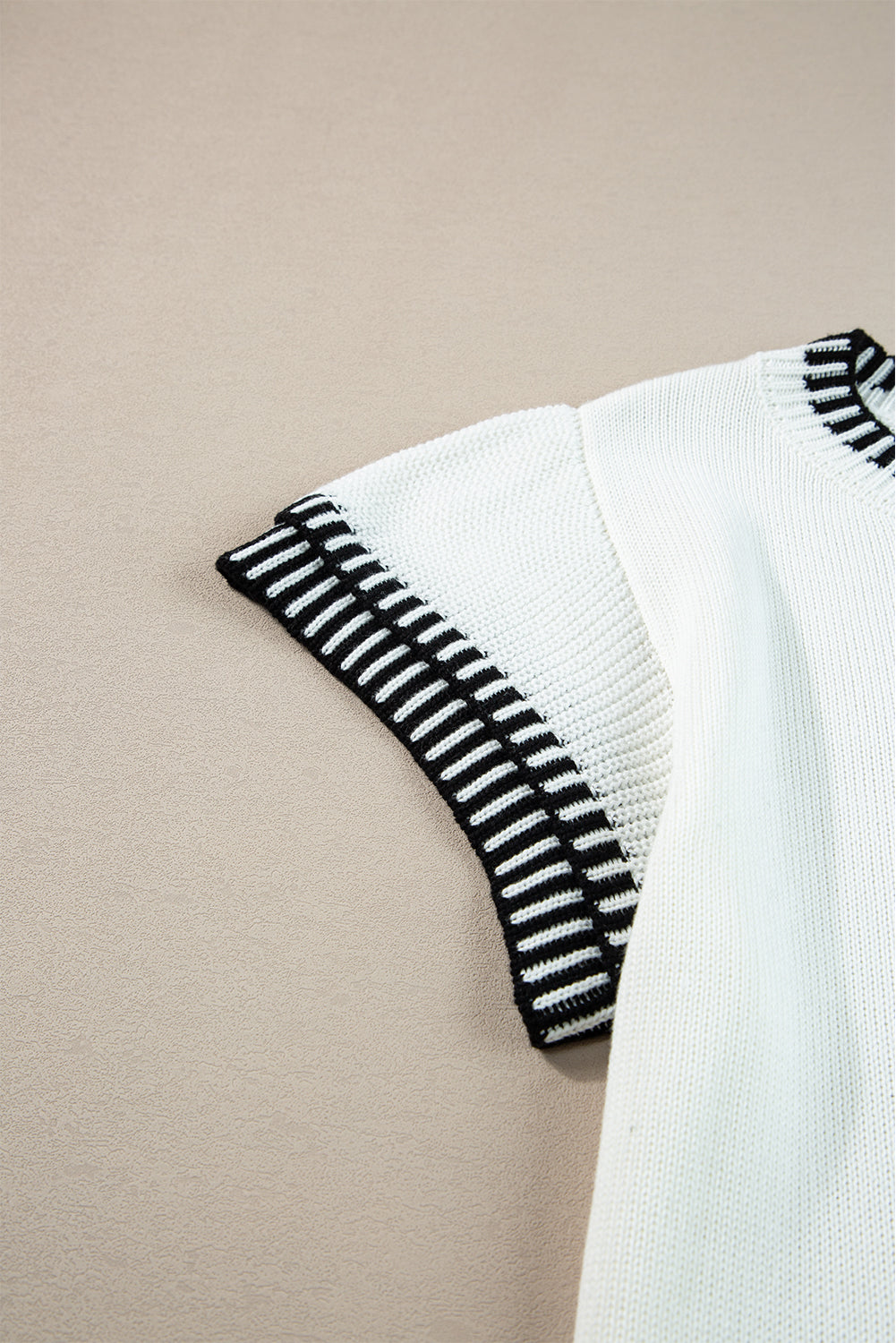 Round Neck Short Sleeve Knit Top - Charming Charlie