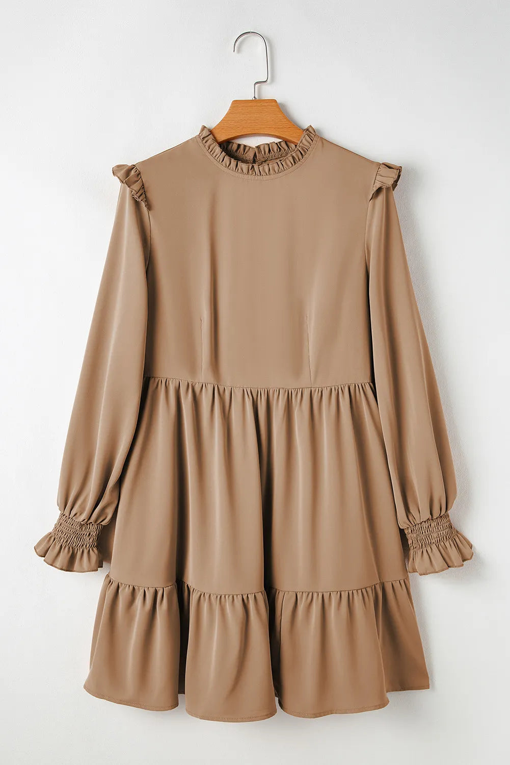 Frill Round Neck Flounce Sleeve Mini Dress - Charming Charlie