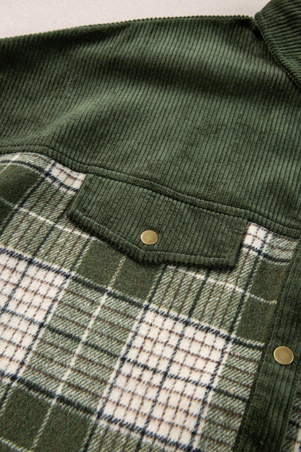 Snap Down Collared Neck Plaid Shacket - Charming Charlie