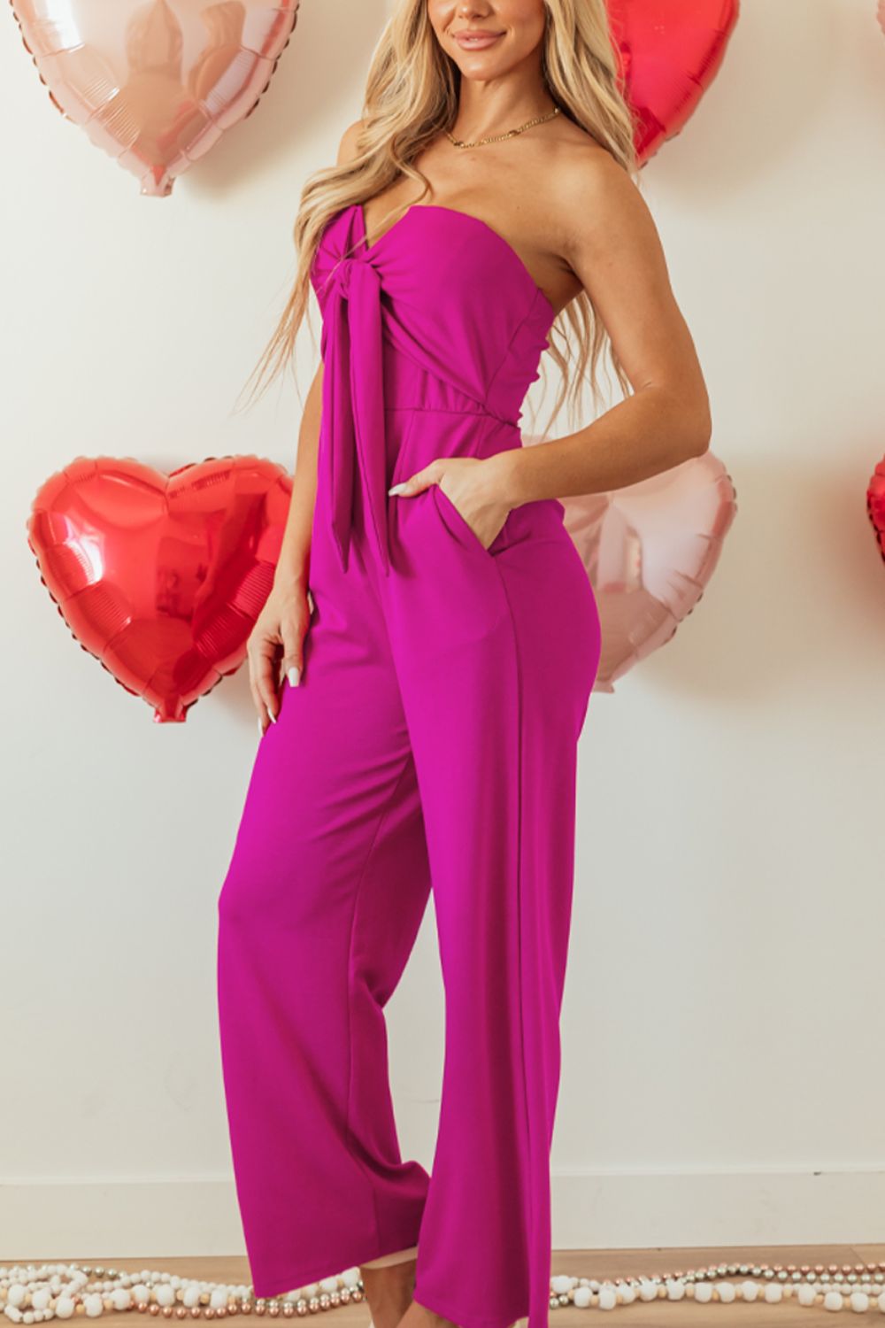 Tied Tube Wide Leg Jumpsuit - Charming Charlie