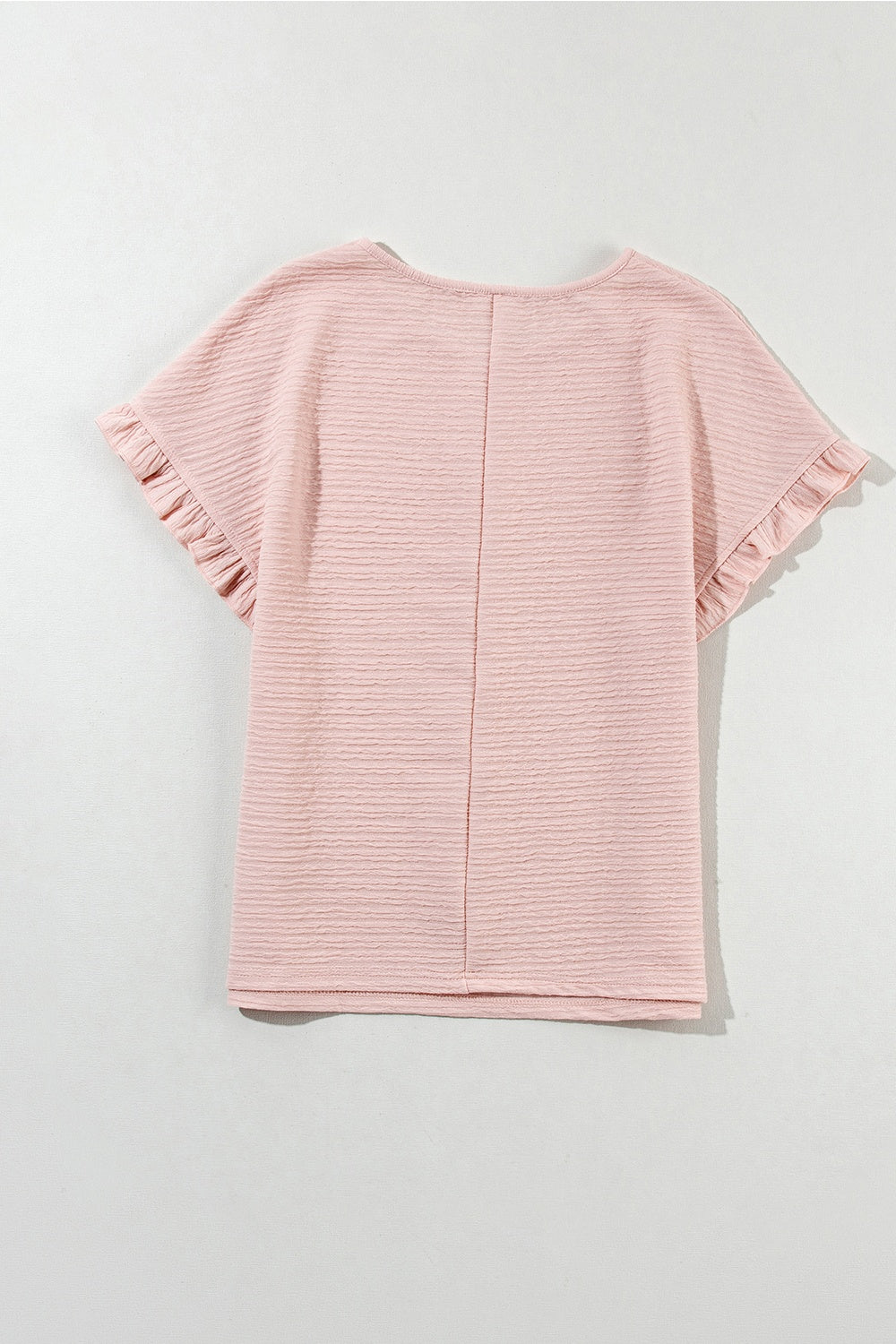 Round Neck Frill Short Sleeve T-Shirt - Charming Charlie