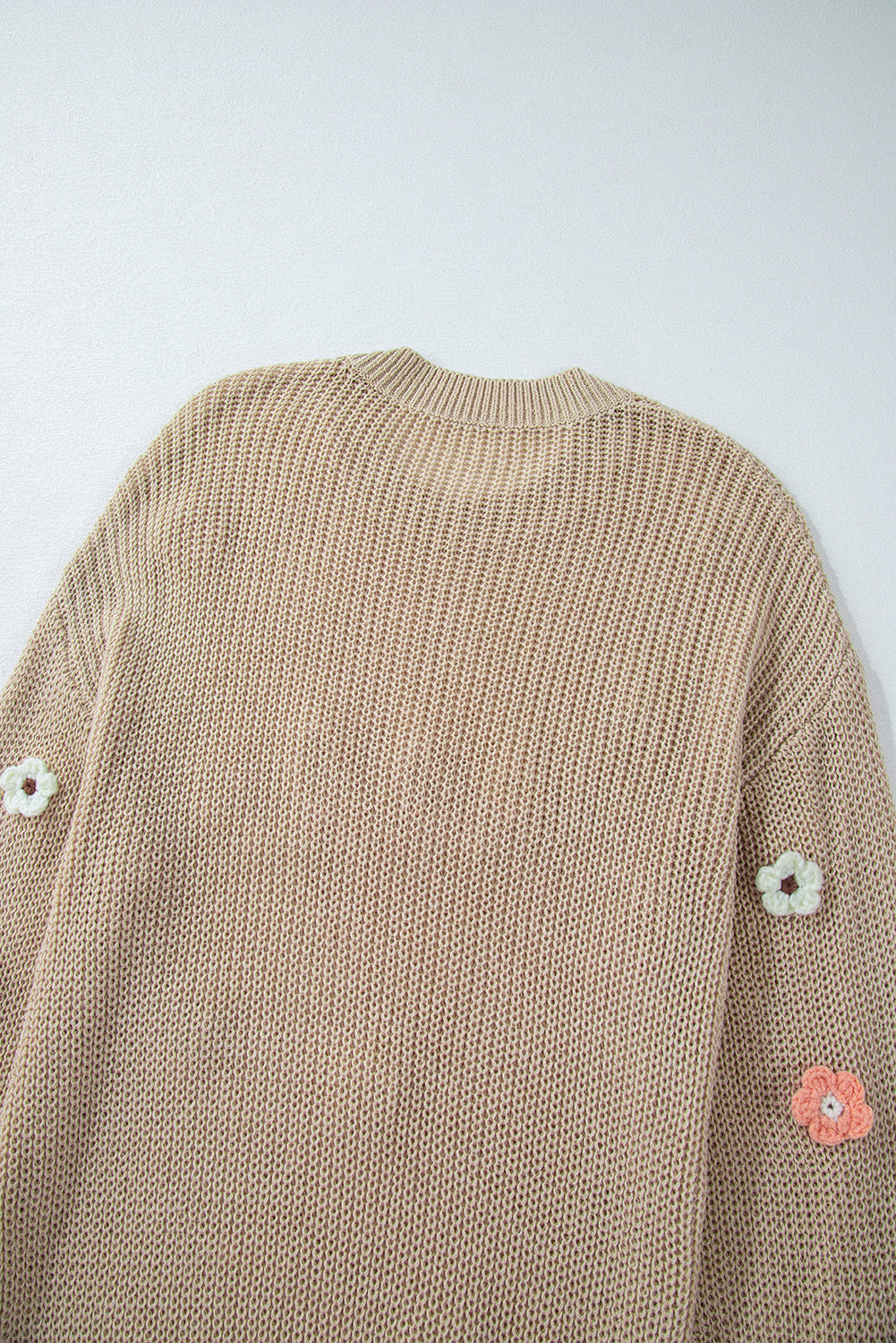 HELLO Flower Round Neck Long Sleeve Sweater - Charming Charlie