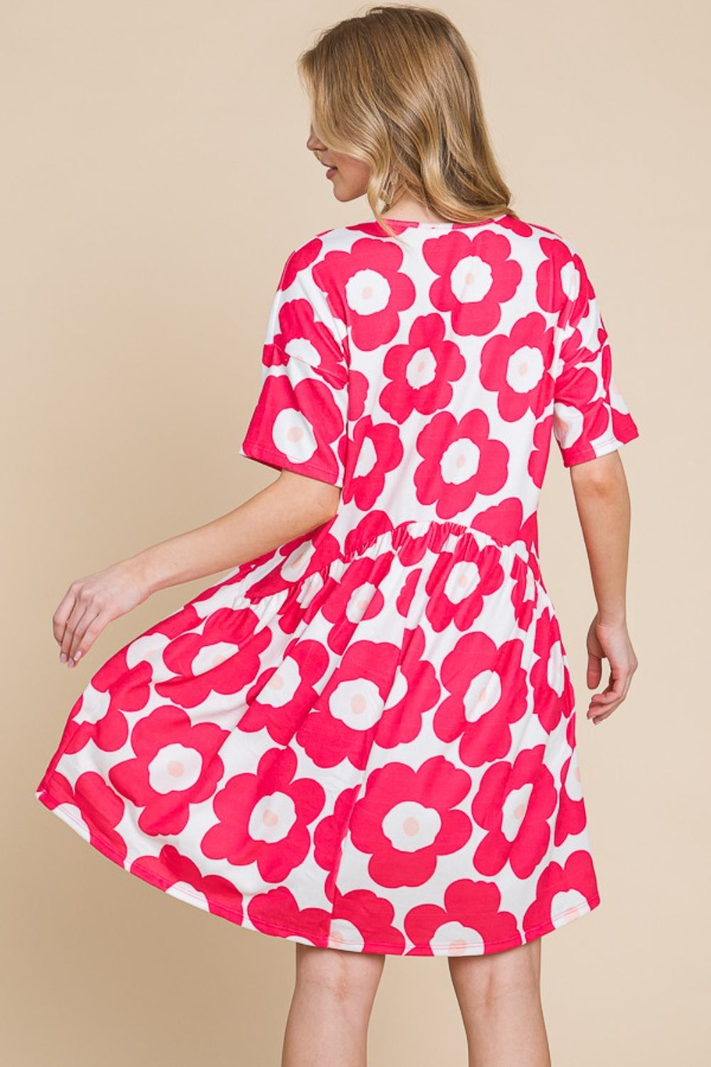 BOMBOM Flower Print Ruched Dress - Charming Charlie