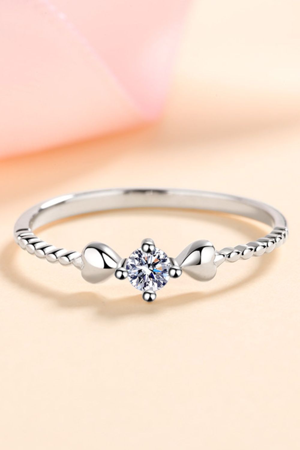 Adored Moissanite Heart 925 Sterling Silver Ring - Charming Charlie