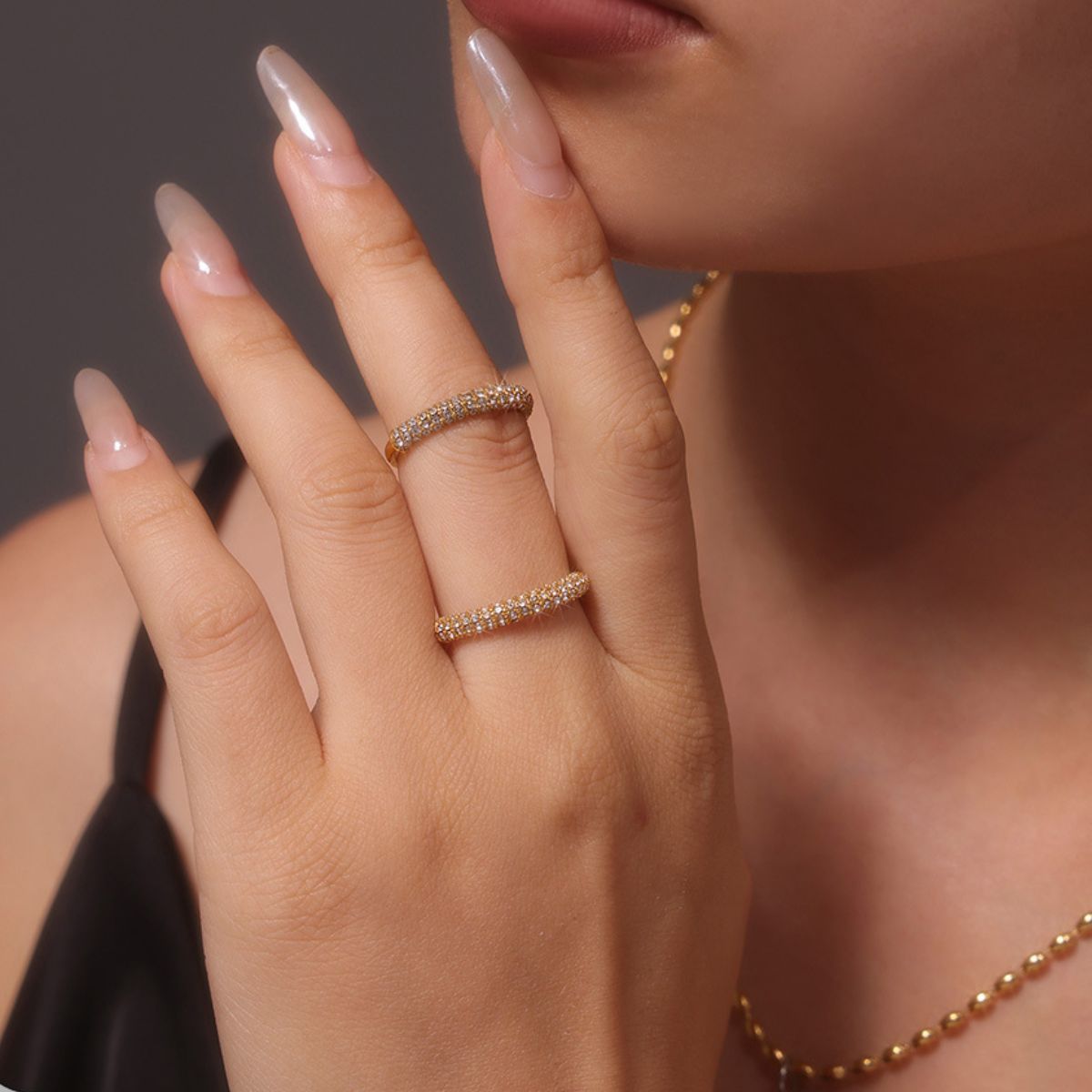 18K Gold-Plated Inlaid Zircon Ring - Charming Charlie