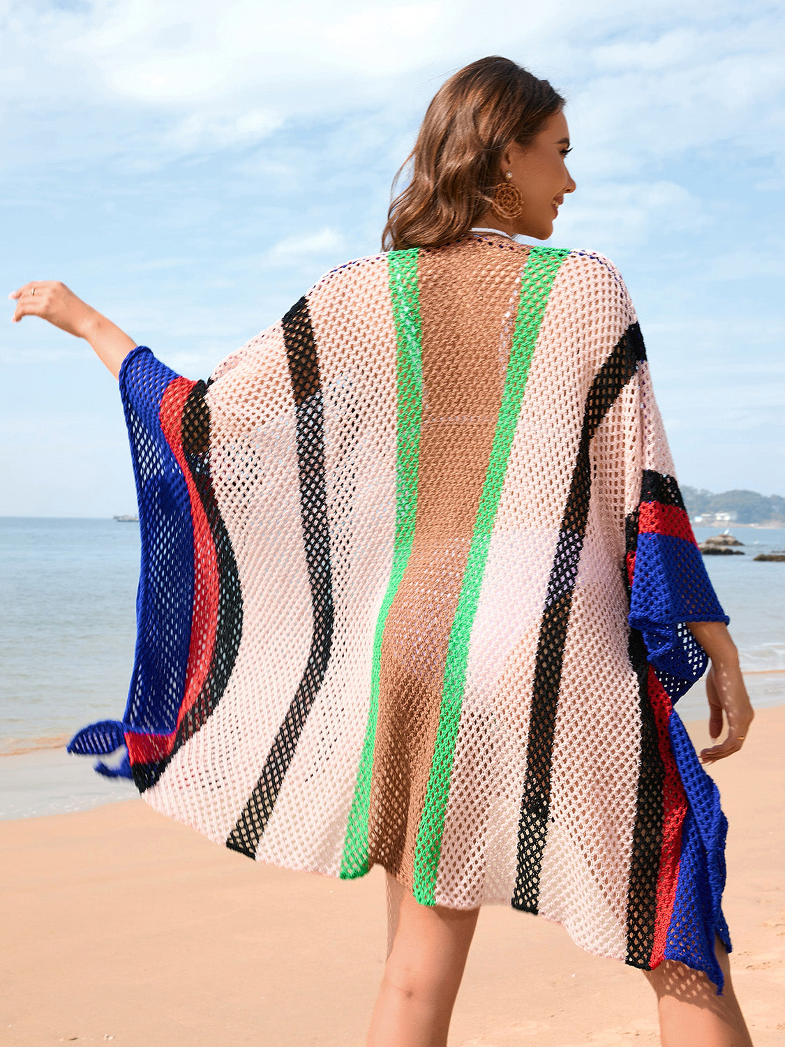 Openwork Color Block Plunge Cover-Up - Charming Charlie