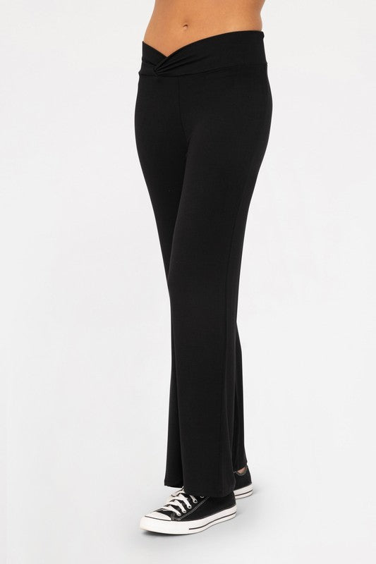 Mono B Cross Pleat Flare Pants - Charming Charlie