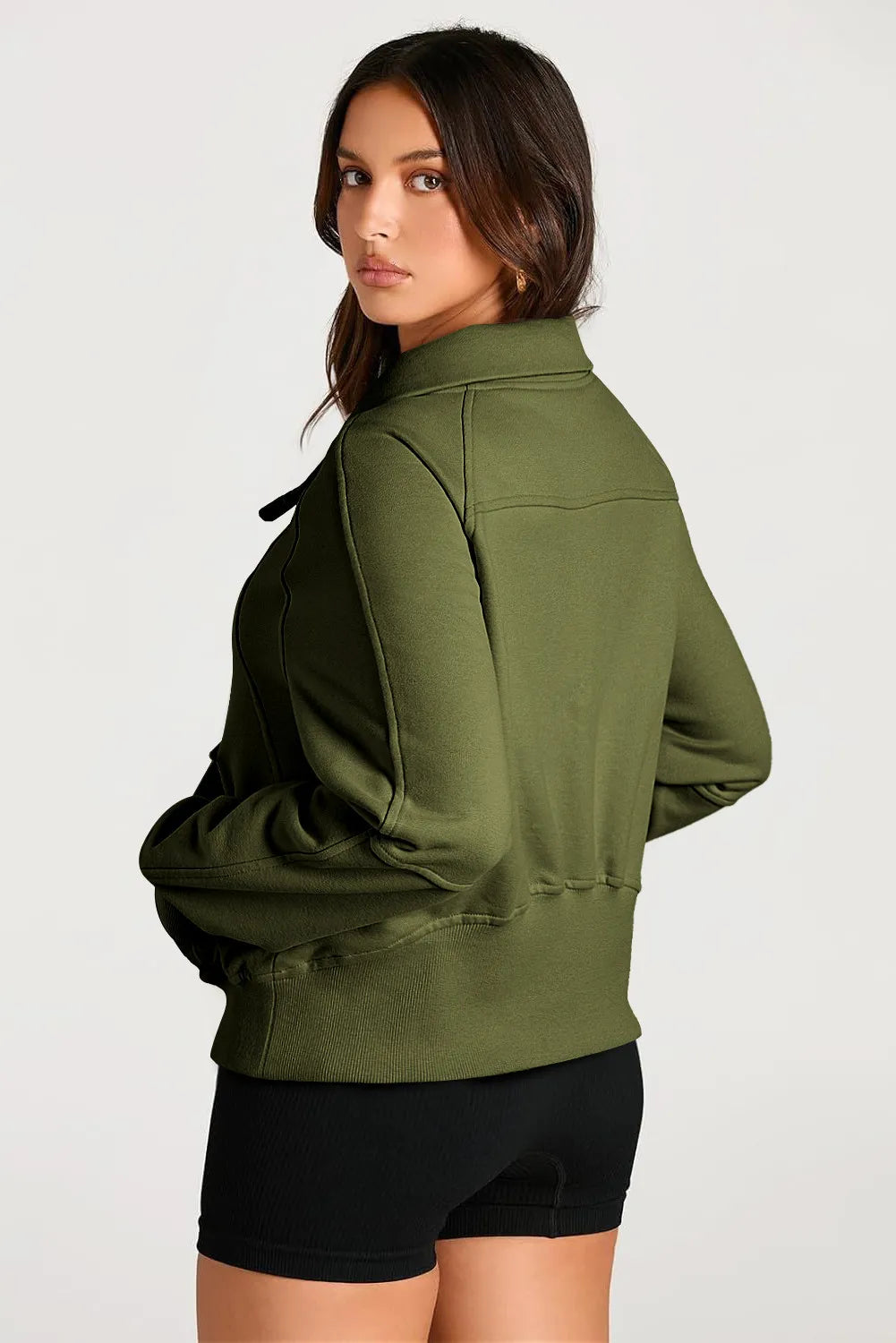 Half Zip Long Sleeve Sweatshirt - Charming Charlie