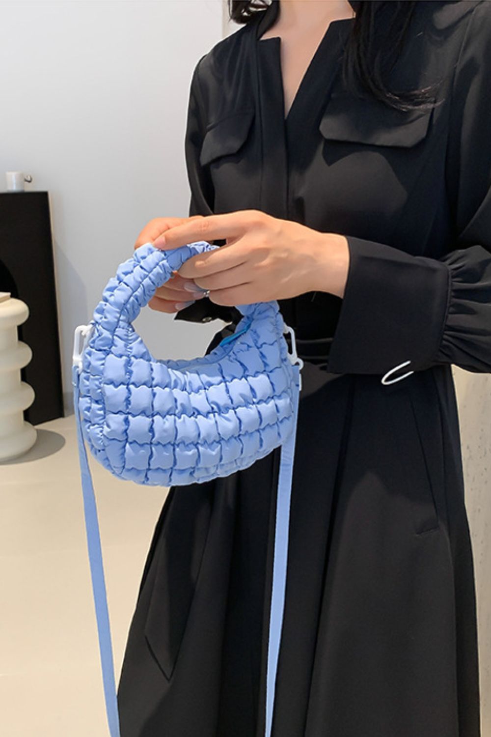 Quilted Puffy Removable Strap Crossbody Bag - Charming Charlie