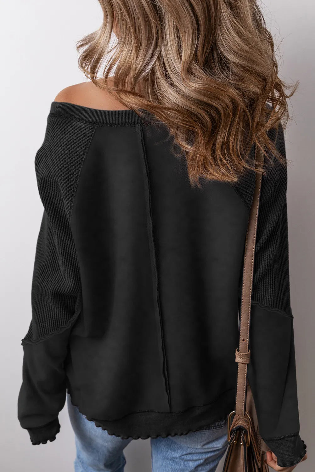 Exposed Seam Long Sleeve Sweatshirt - Charming Charlie