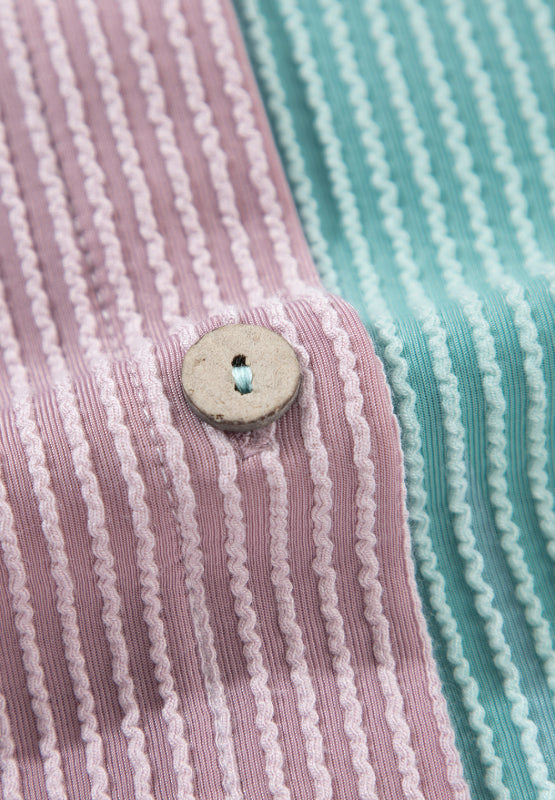 Color Block Corded Button Up Shacket - Charming Charlie