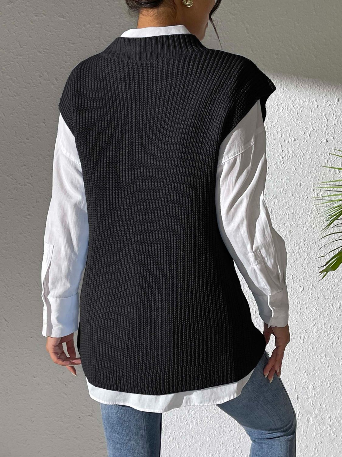 Pearl Trim V-Neck Sweater Vest - Charming Charlie
