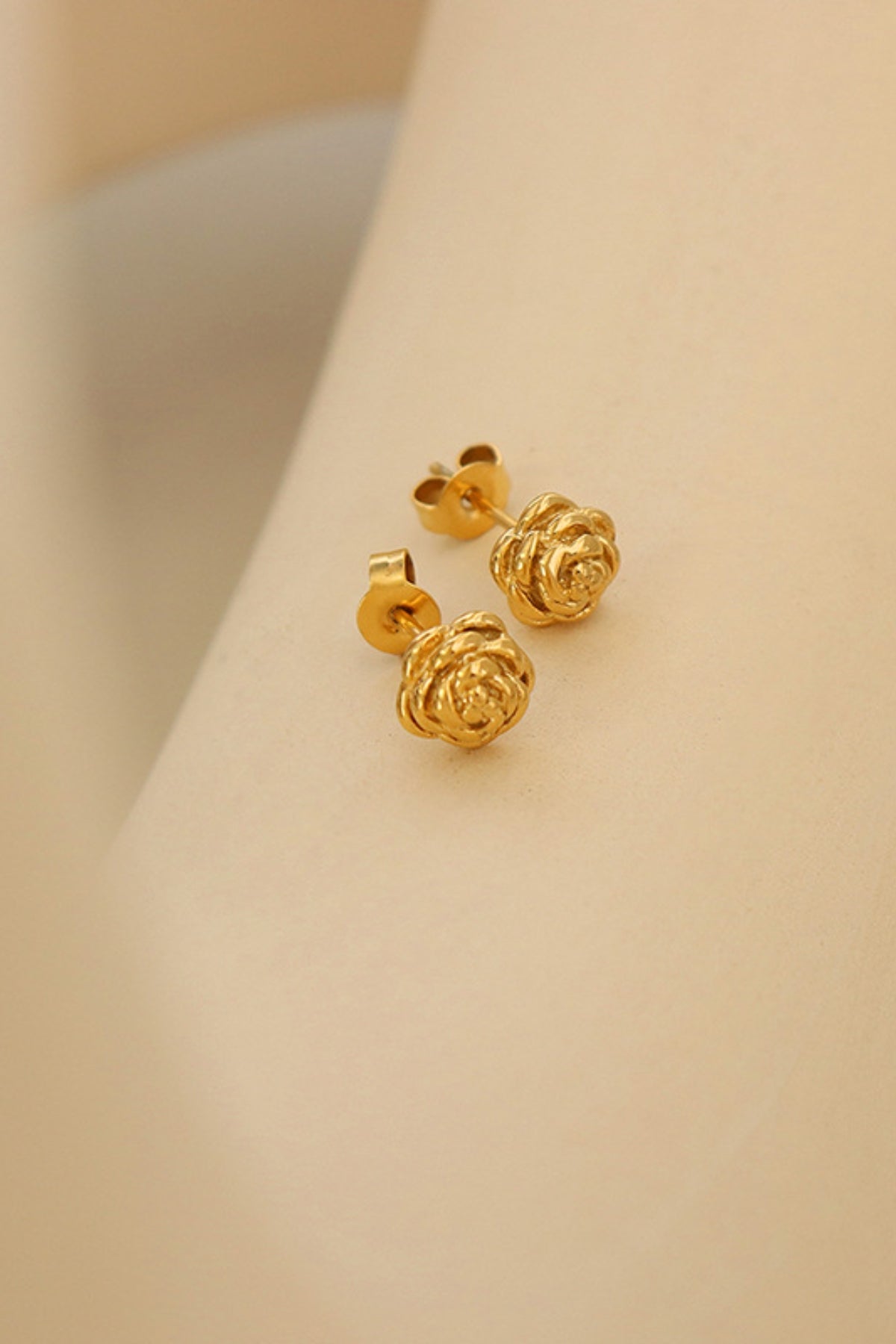 Titanium Steel Flower Stud Earrings - Charming Charlie