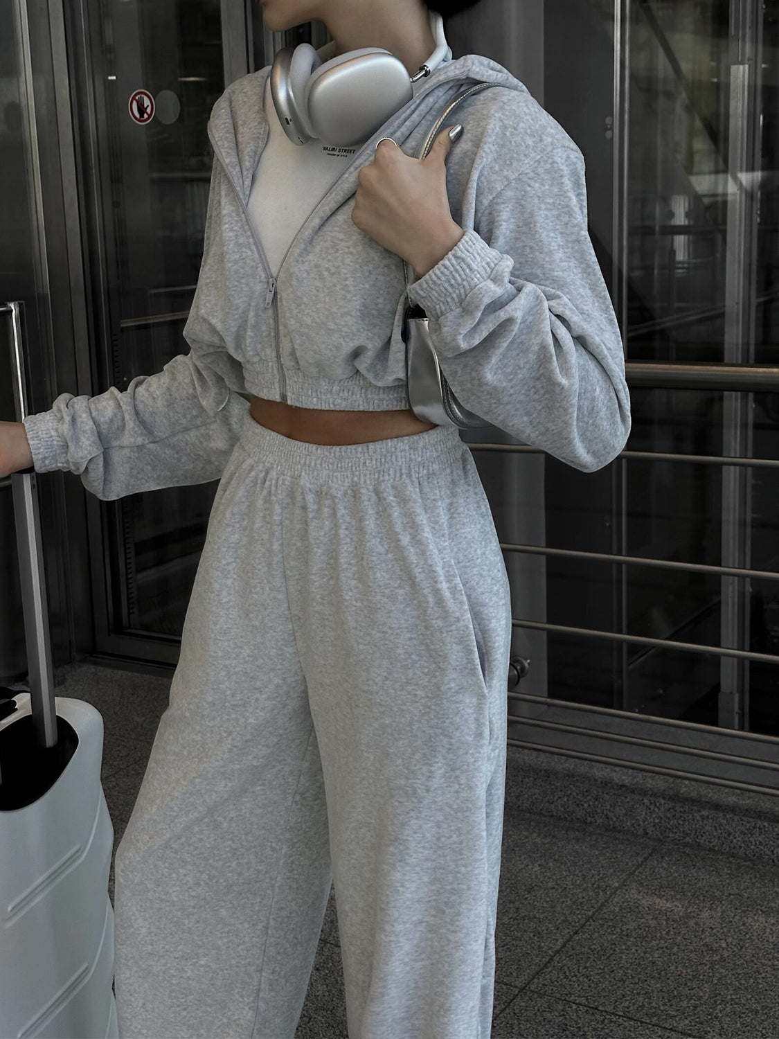 Zip Up Hoodie and Pocketed Pants Set - Charming Charlie