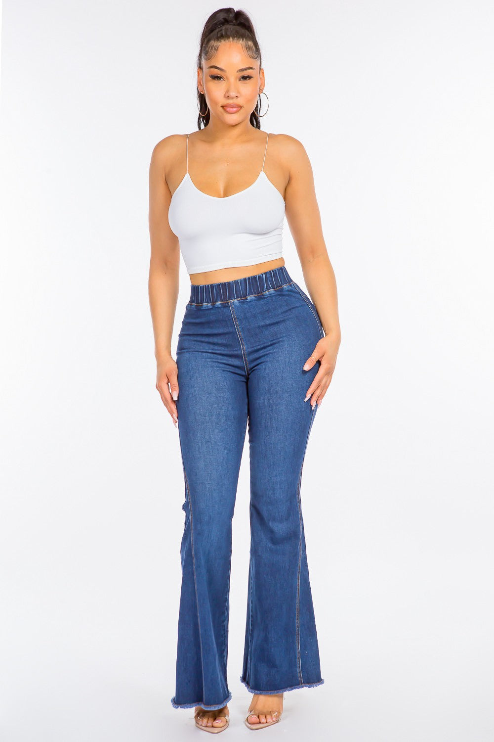 American Bazi High Waist Curvy Flare Jeans - Charming Charlie