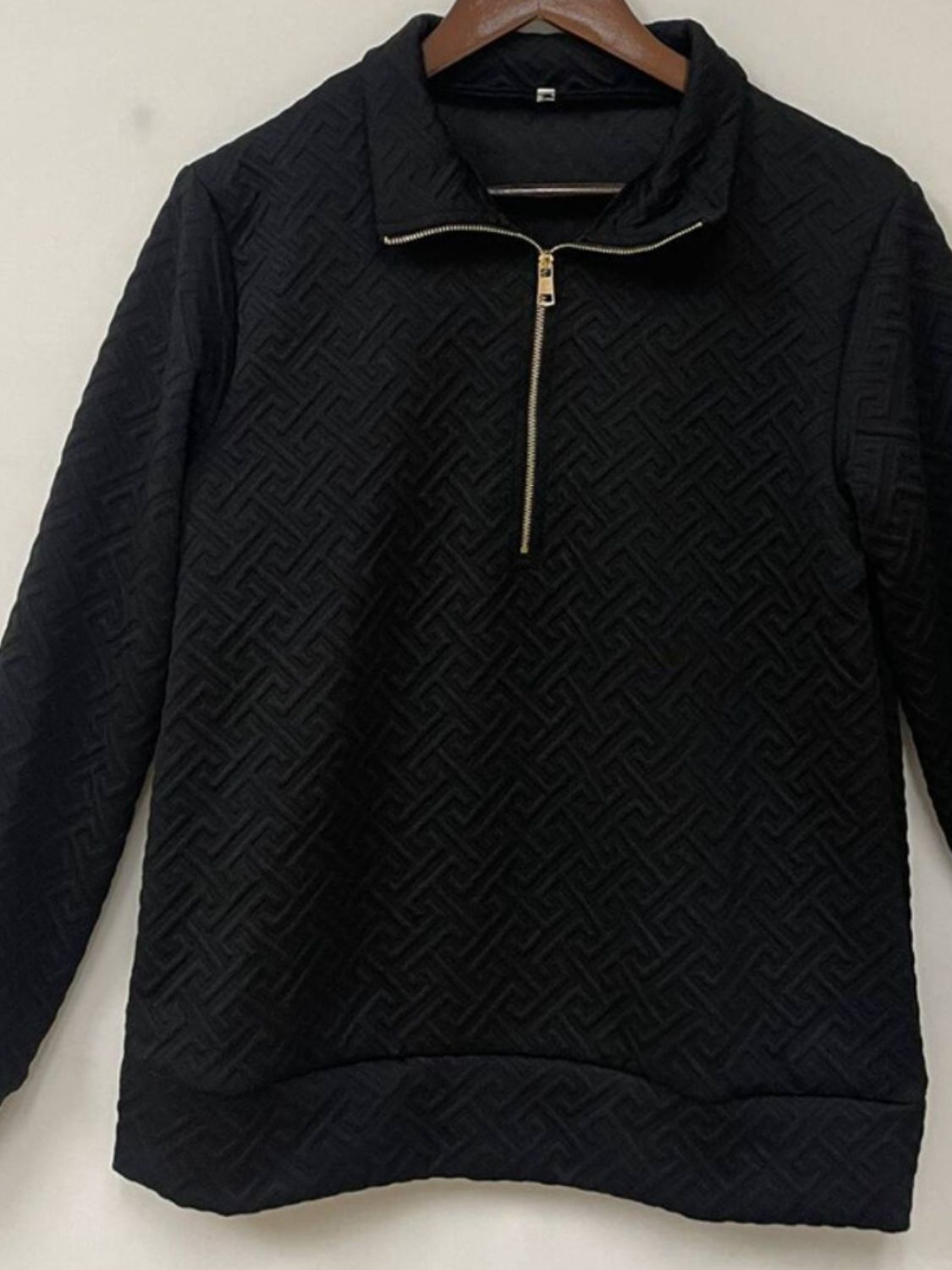 Textured Dropped Shoulder Long Sleeve Sweatshirt - Charming Charlie