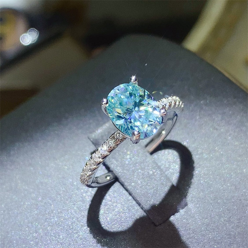 2 Carat Moissanite Zircon 925 Sterling Silver Ring - Charming Charlie