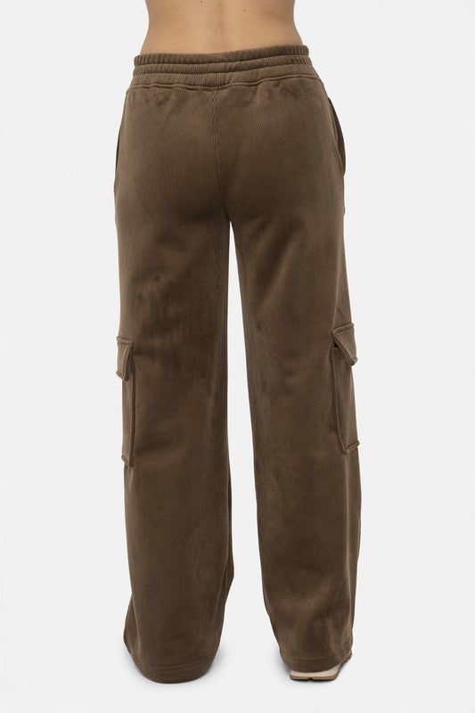 Mono B Elastic Waist Corduroy Cargo Pants - Charming Charlie